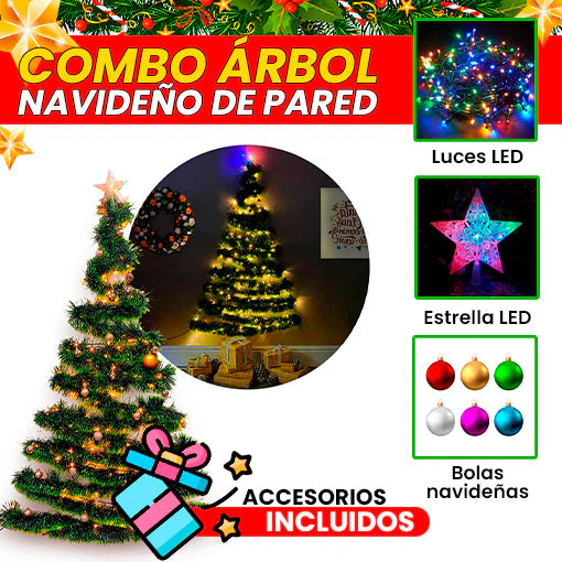 ¡COMBO ÁRBOL NAVIDEÑO DE PARED 🎅🎄 + DECORACIÓN GRATIS! 🎁✨